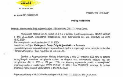 Zdjęcie do Zamknięcie drogi na trasie Nowe Dwory - Zielonowo od dnia 19.10.2023 r. 