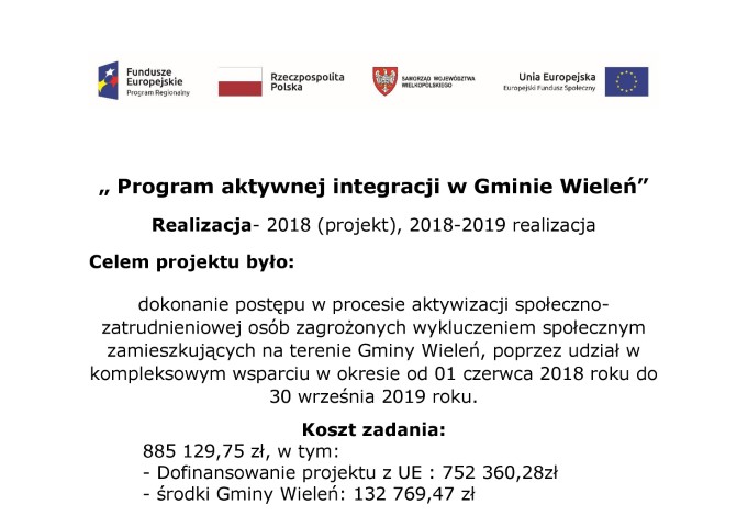 Program aktywnej integracji w gminie Wieleń