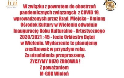 Zdjęcie do Inauguracja Roku Kulturalno- Artystycznego 2020-2021 - ODWOŁANA !