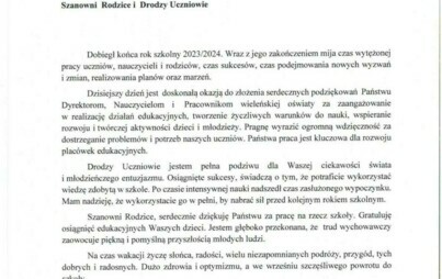 Zdjęcie do Zakończenie roku szkolnego 2023/2024