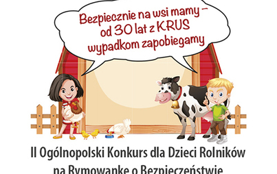 Zdjęcie do XI Og&oacute;lnopolski Konkurs Plastyczny dla Dzieci pod hasłem &bdquo;Bezpiecznie na wsi mamy &ndash; od 30 lat z KRUS wypadkom zapobiegamy&rdquo; 