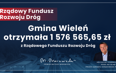 Zdjęcie do Kolejne dofinansowanie na poprawę stanu dr&oacute;g w Gminie Wieleń 