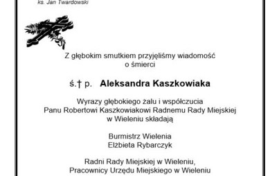 Zdjęcie do Samorząd Gminy Wieleń składa kondolencje