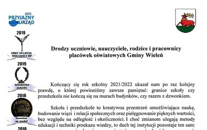 Zdjęcie do Życzenia z okazji Zakończenia Roku Szkolnego 