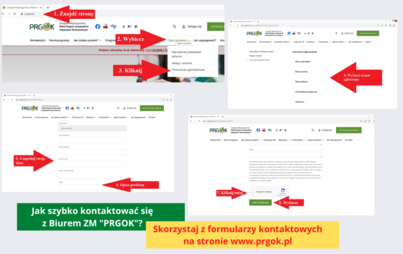 Zdjęcie do Poradnik dotyczący korzystania z formularzy kontaktowych dostępnych na stronie internetowej www.prgok.pl