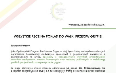 Zdjęcie do WSZYSTKIE RĘCE NA POKŁAD DO WALKI PRZECIW GRYPIE