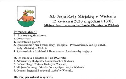 Zdjęcie do XL Sesja Rady Miejskiej w Wieleniu