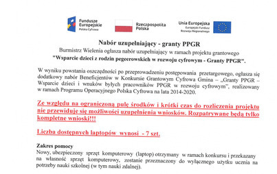 Zdjęcie do Nab&oacute;r uzupełniający - granty PPGR