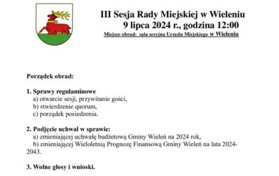 Zdjęcie do III Sesja Rady Miejskiej w Wieleniu