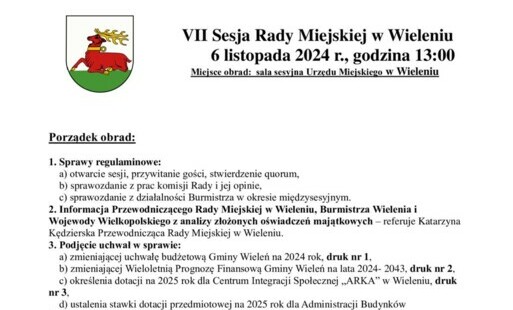 Zdjęcie do VII Sesja Rady Miejskiej w Wieleniu 