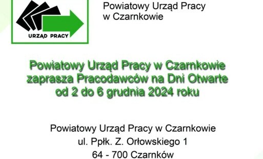 Zdjęcie do Powiatowy Urząd Pracy informuje o Dniach Otwartych dla Pracodawc&oacute;w w okresie 02 do 06 grudnia 2024 roku.