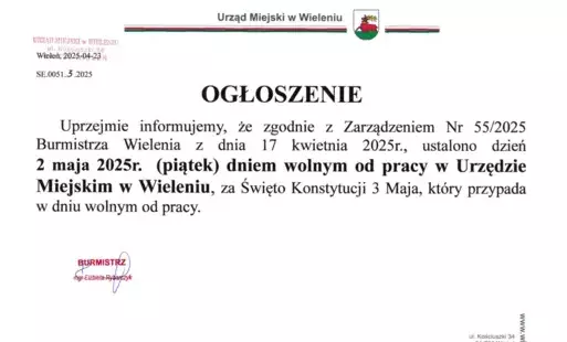 Zdjęcie do Ogłoszenie UM Wieleń