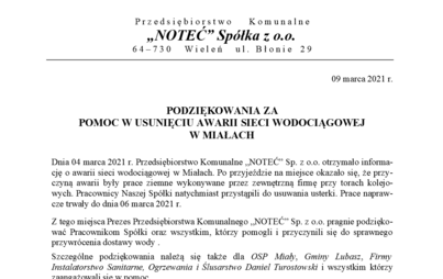 Zdjęcie do Komunikat PK &quot;Noteć&quot;