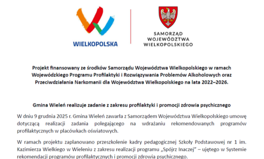 Zdjęcie do Gmina Wieleń realizuje zadanie z zakresu profilaktyki i promocji zdrowia psychicznego
