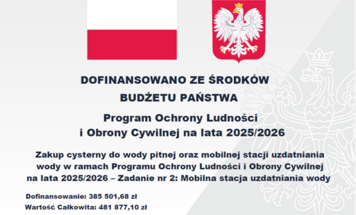 Zdjęcie do Realizacja zadania z zakresu ochrony ludności &ndash; zakup mobilnej stacji uzdatniania wody
