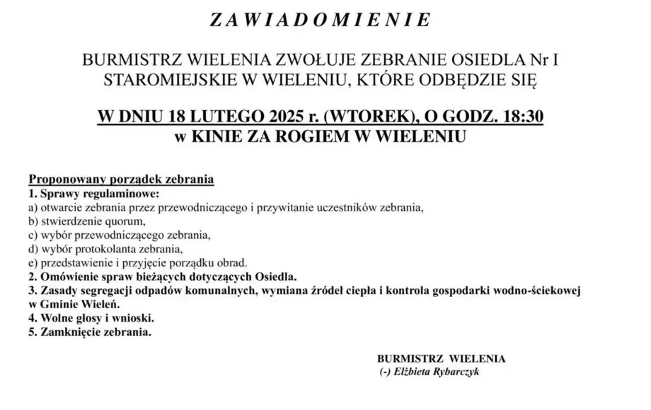 Zebranie Osiedla Nr I Staromiejskie