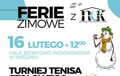 Zdjęcie do HALA SPORTOWO-WIDOWISKOWA "TURNIEJ TENISA STOŁOWEGO O PUCHAR DYREKTORA NCK W WIELENIU"