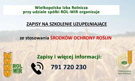 Zdjęcie do Zapisy na szkolenia uzupełniające ze stosowania środk&oacute;w ochrony roślin