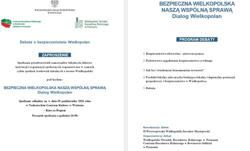 Zdjęcie do Zaproszenie - Debata o bezpieczeństwie Wielkopolan