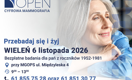 Zdjęcie do Zadbaj o siebie i żyj! Bezpłatne badania mammograficzne w Wieleniu