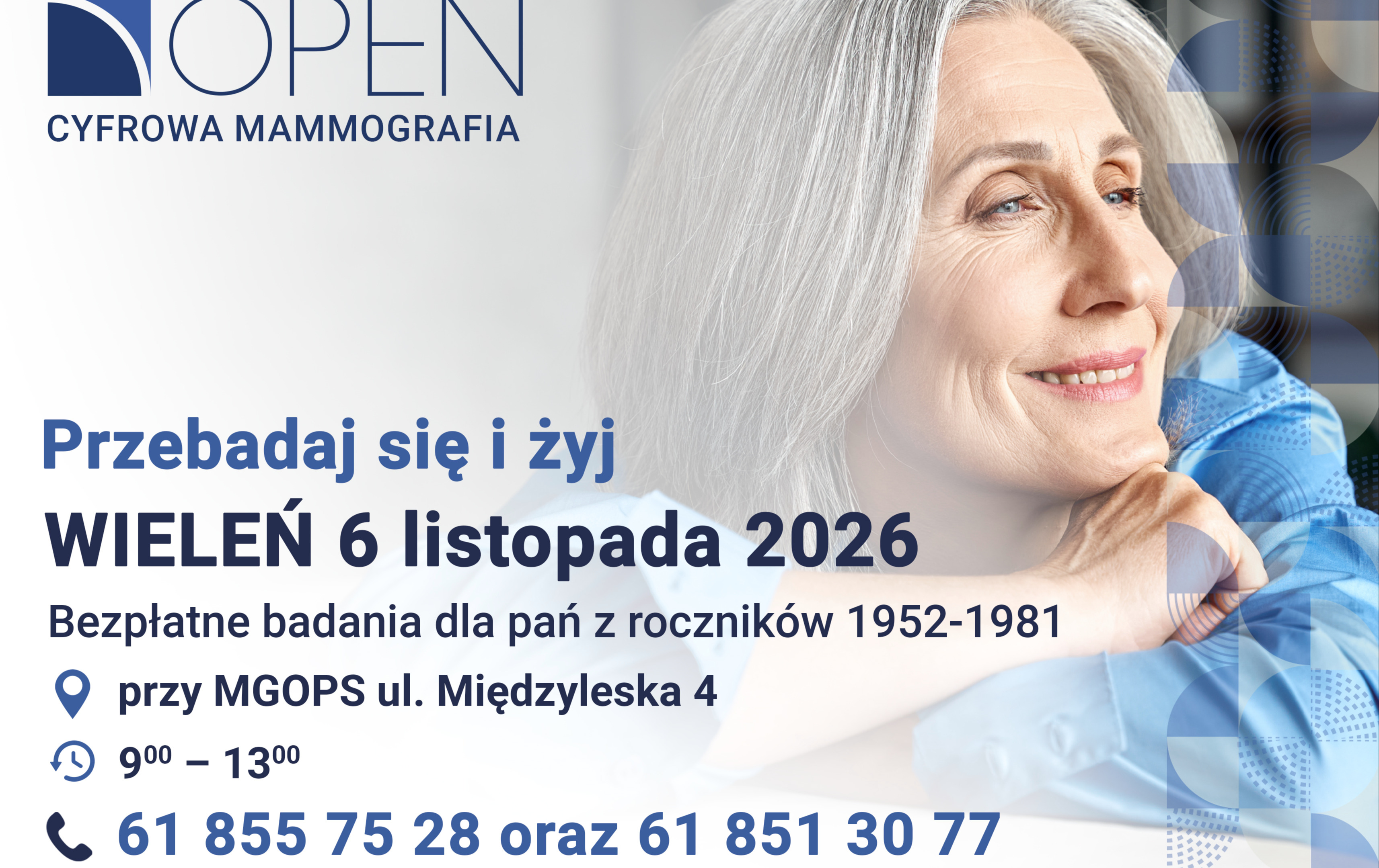 Zadbaj o siebie i żyj! Bezpłatne badania mammograficzne w Wieleniu